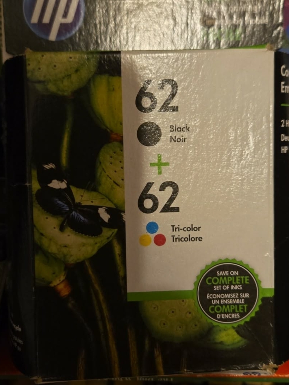 HP Black & Tri-Color Ink Set with Blue, Yellow, Red Accents